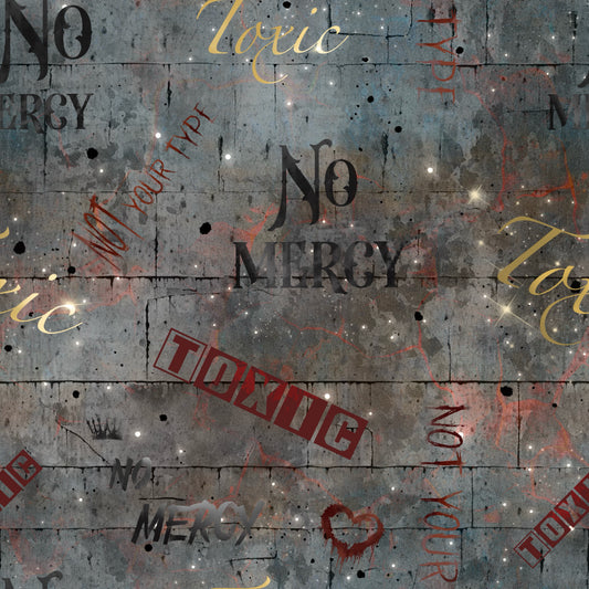 Kombi Stoff Jersey | Rib Jersey | French Terry Meterware „Fallen Angel" in Street Art