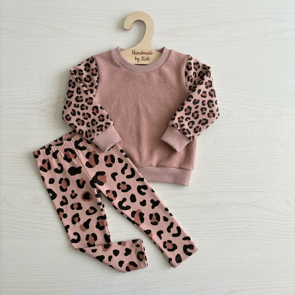 Leo Set Kinder – Pullover & Leggins in Rosé | handmade
