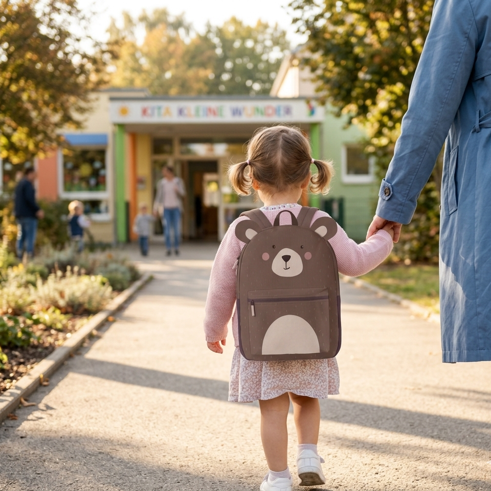 Rucksack Nähpanel für Kinder – Bär Motiv Panel für DIY Kinderrucksack