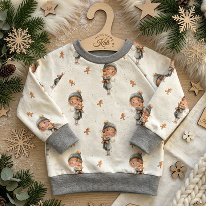 Kinderpullover Weihnachten „Lebkuchenliebe" Girl Edition – French Terry