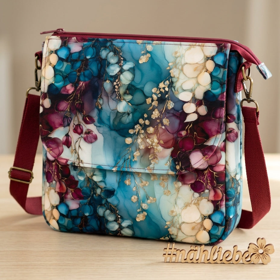 Saphirblüten | Blumen Stoff French Terry