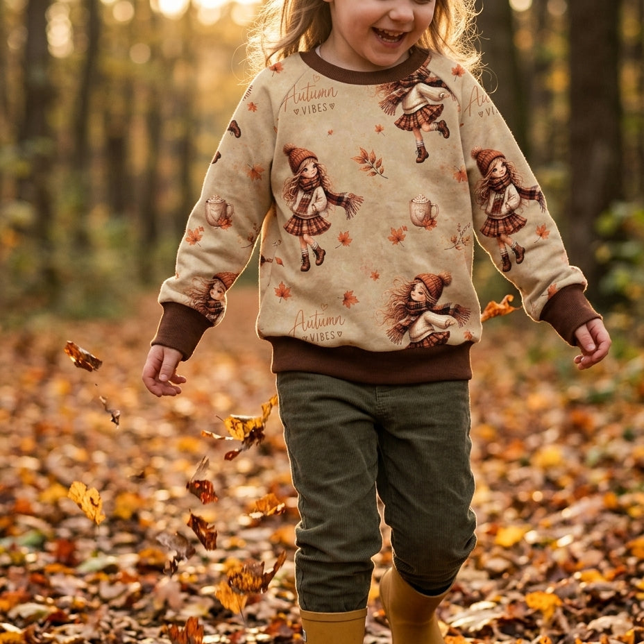 Kinderpullover "Herbst Mädchen" – French Terry