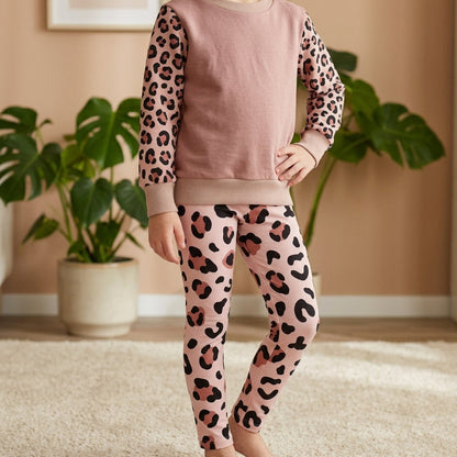 Leo Set Kinder – Pullover & Leggins in Rosé | handmade