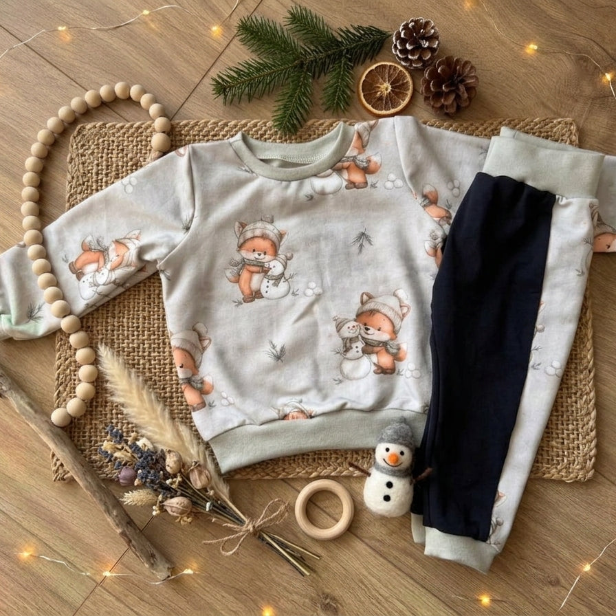 Fuchs & Schneemann | Winterstoff Meterware | Kinderstoff Weihnachten