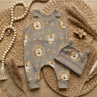Baby Strampler Boho Safari Freunde Set | handgenäht | Gr. 56–80