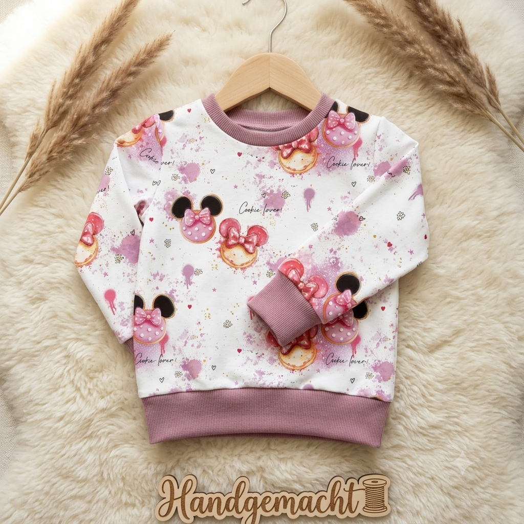 Sweater "Cookie Lover" – Handmade Kinderpullover in Rosa