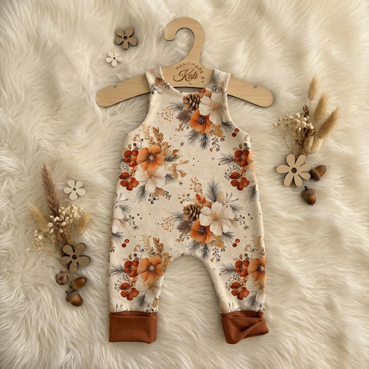 Baby Latzhose "Herbstblütenzauber" - Handmade