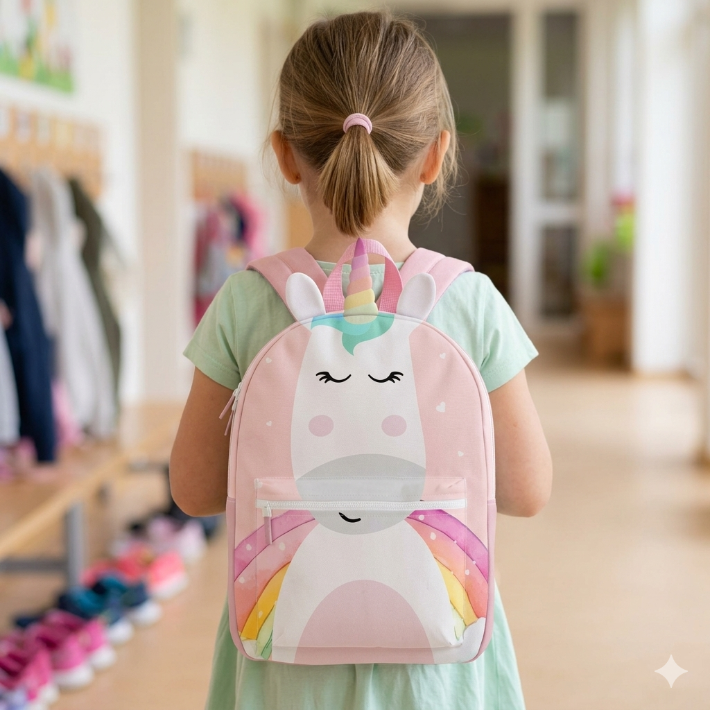 Rucksack Nähpanel für Kinder – Einhorn Motiv Panel für DIY Kinderrucksack
