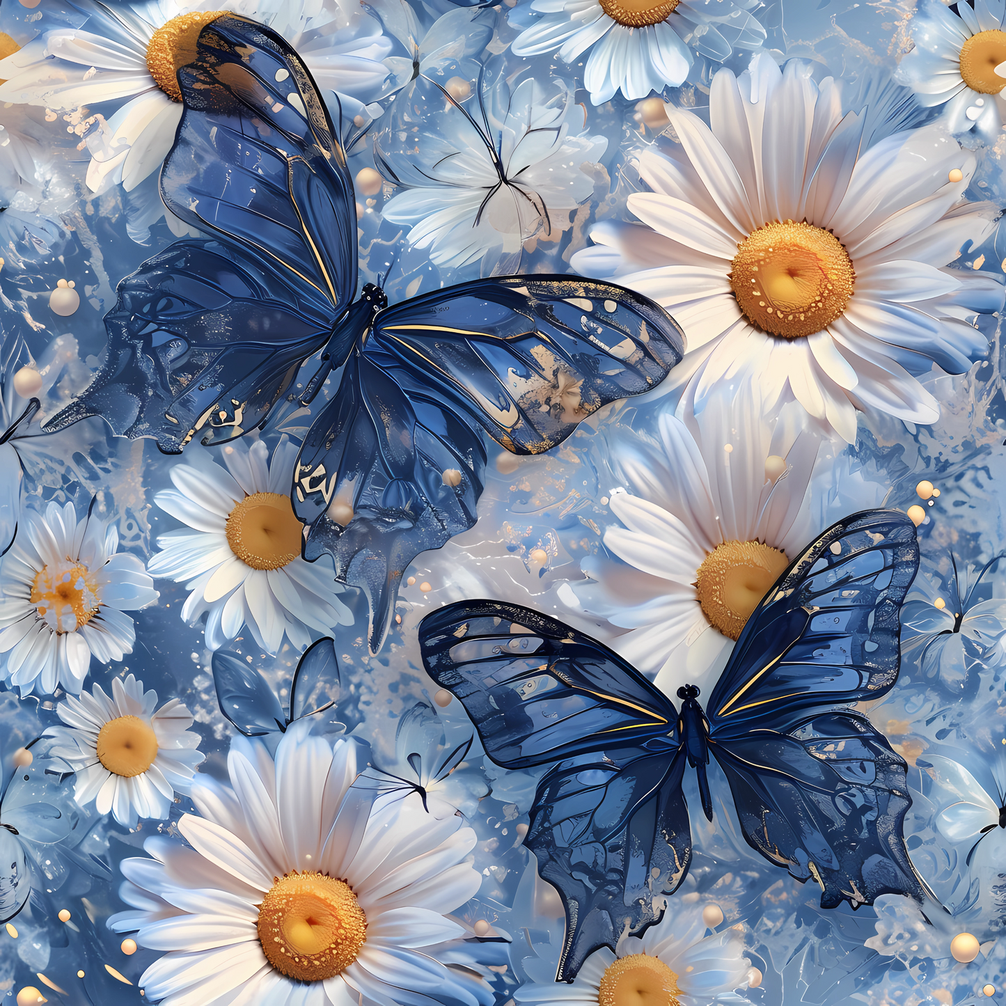 Blauer Flügeltanz | Schmetterling Stoff Meterware | Kinderstoff