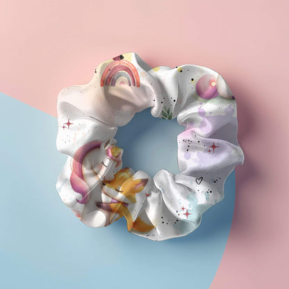 Einhorn Scrunchie Haargummi Detailaufnahme – handgemacht Mädchen Haarband