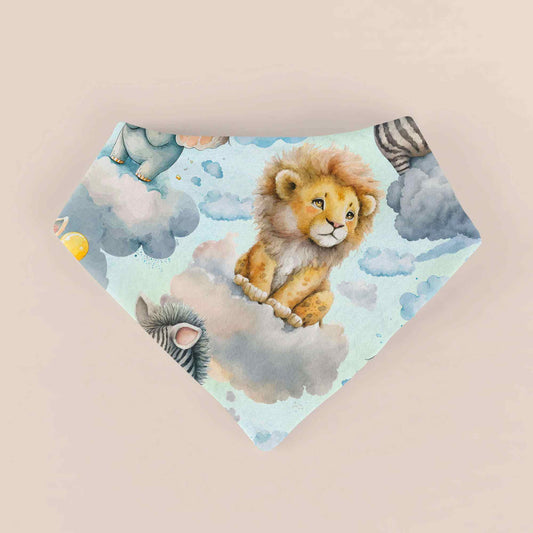 Baby Halstuch Safari Träume blau handgemacht personalisierbar – Handmade by Kati