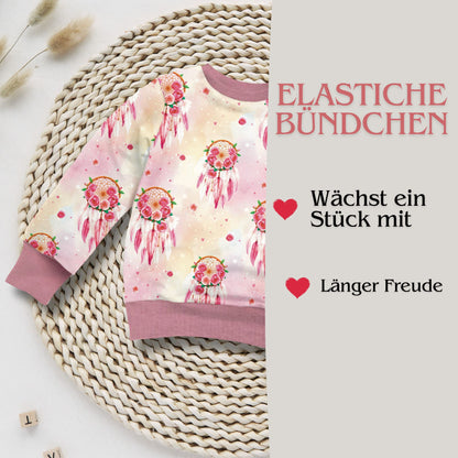 Sweatshirt Traumfänger Kinder Detailaufnahme – French Terry handgemacht Mädchen