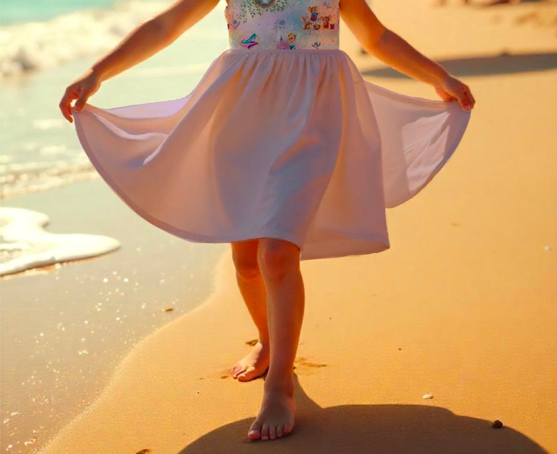 Moonlight Princess Drehkleid lila Detailaufnahme – French Terry handgemacht