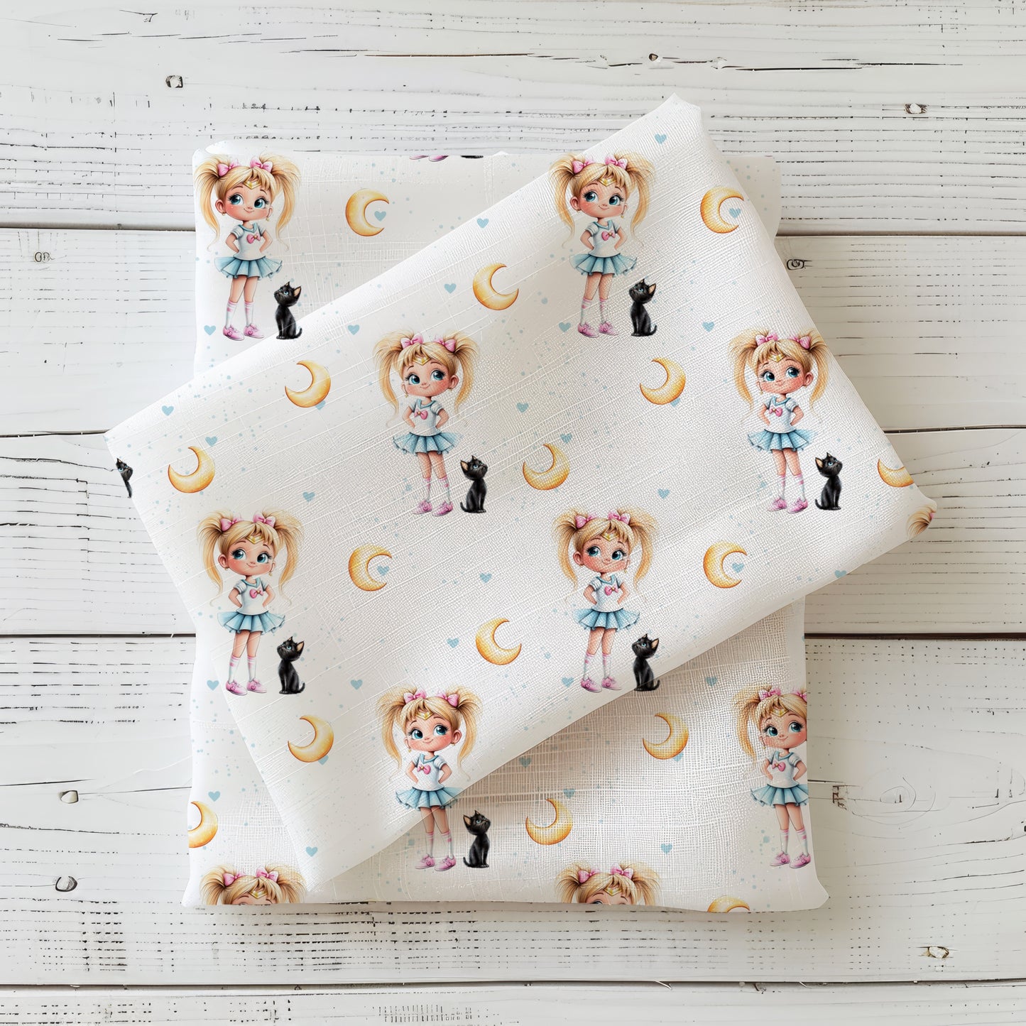 Moon Girl | Anime Fabric by the Meter | Jersey Children's Fabric