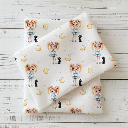 Moon Girl | Anime Fabric by the Meter | Jersey Children's Fabric