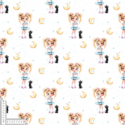 Moon Girl | Anime Fabric by the Meter | Jersey Children's Fabric