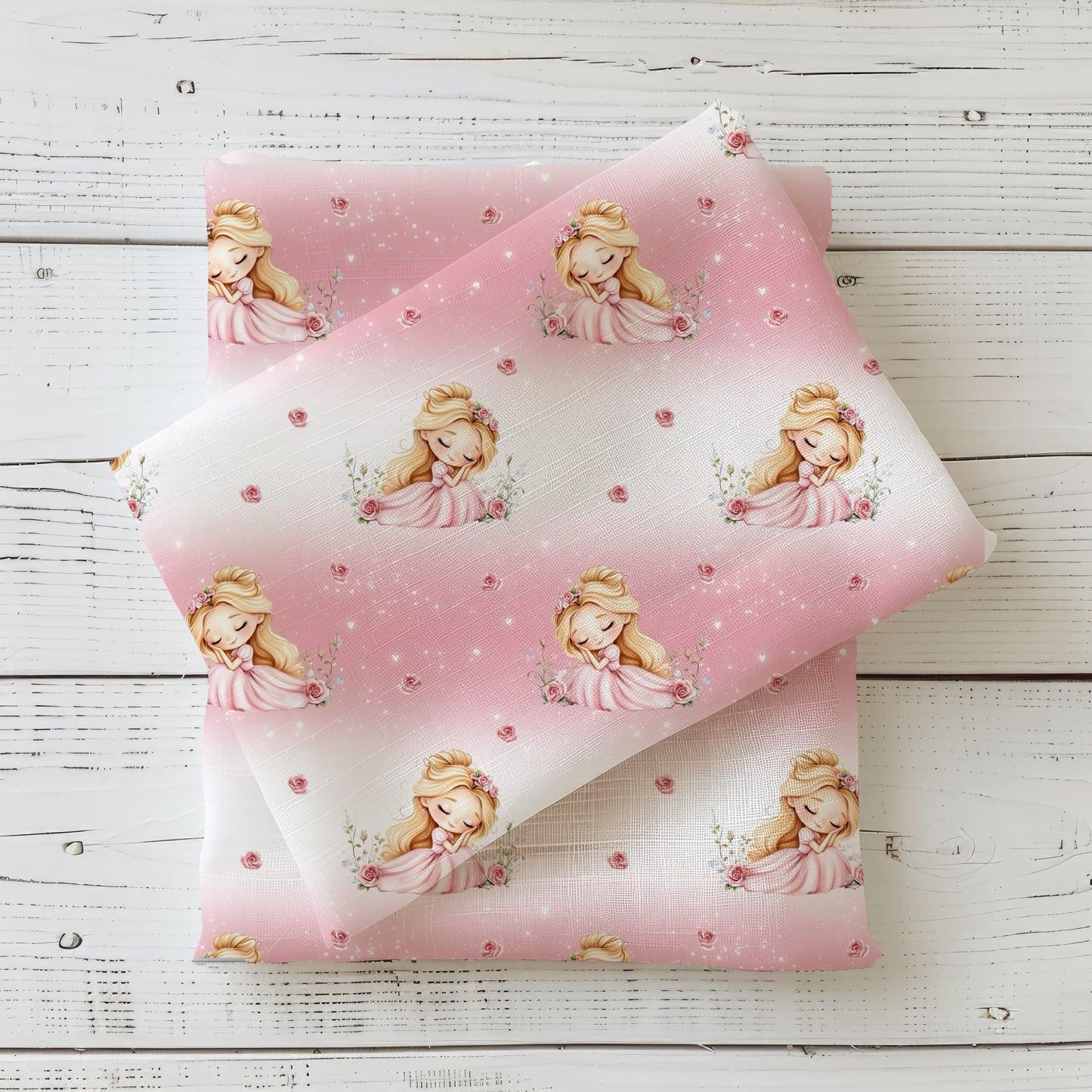 Sleeping Rose Stoff Meterware Detailaufnahme – Märchen Kinderstoff Jersey Rosen