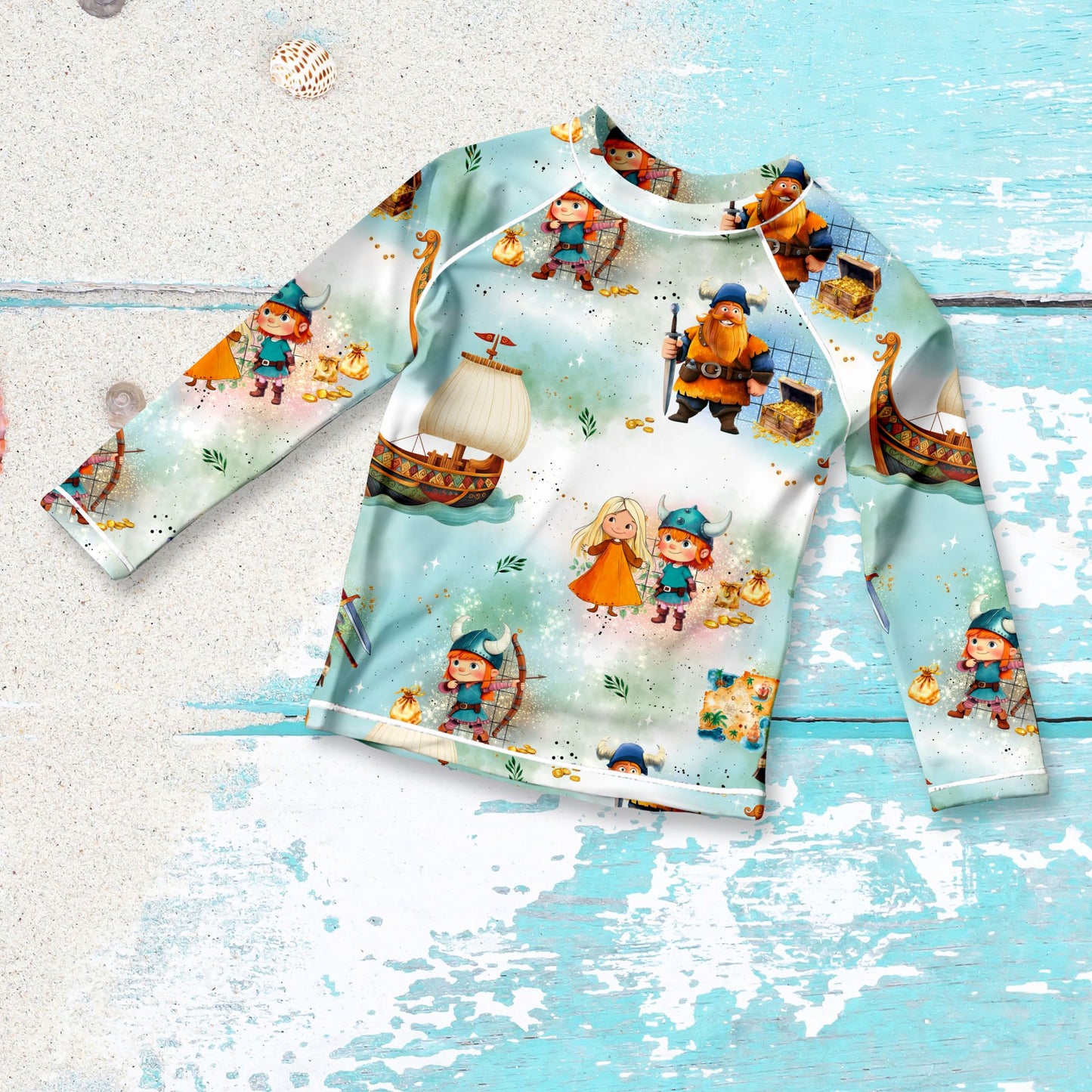 UV 50+ Bade-Set kleine Wikinger Oberteil Hose – Badekleidung Kinder Handmade by Kati