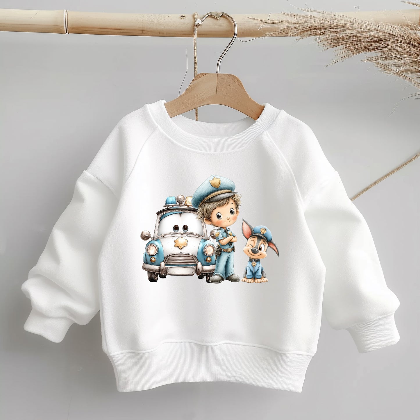 Polizei Kinder Bügelbild „Mini-Polizei im Einsatz“ | DTF Transfer für Kleidung & Accessoires