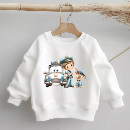 Polizei Kinder Bügelbild „Mini-Polizei im Einsatz“ | DTF Transfer für Kleidung & Accessoires