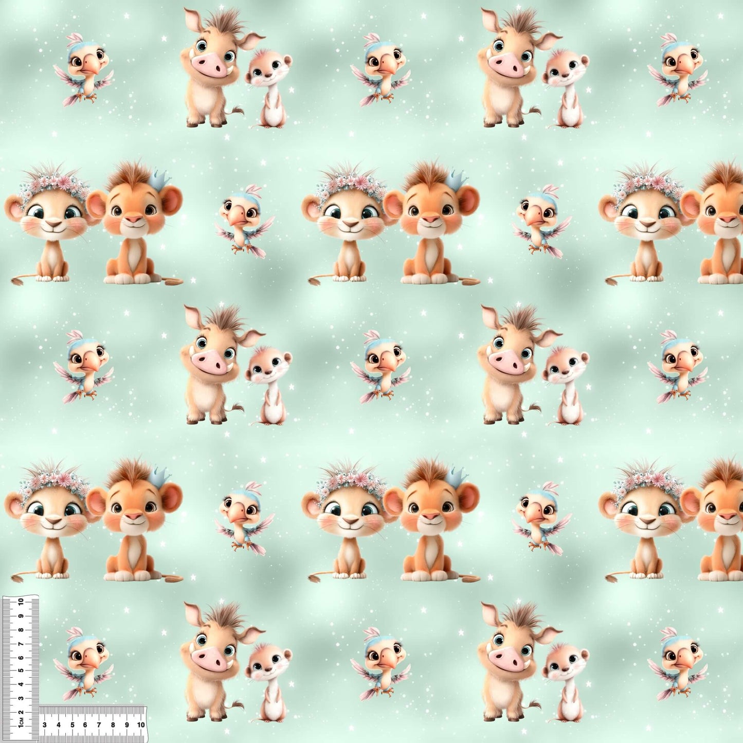König der Minis Stoff Rib Jersey – Safari Kinderstoff Löwe Motiv Meterware