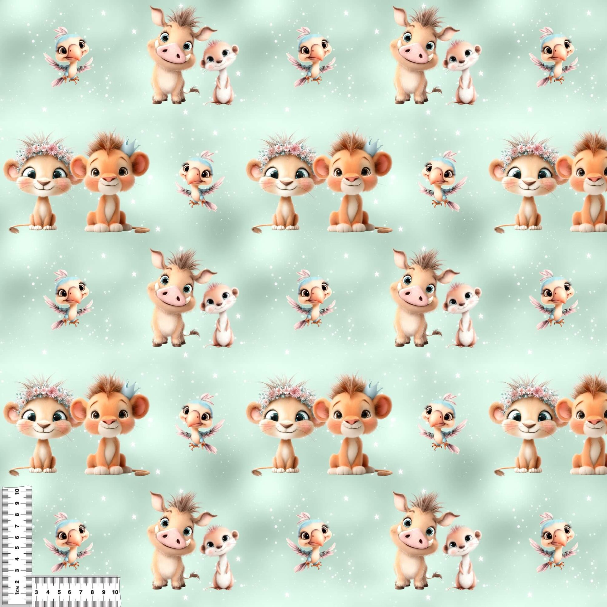 König der Minis Stoff Rib Jersey – Safari Kinderstoff Löwe Motiv Meterware