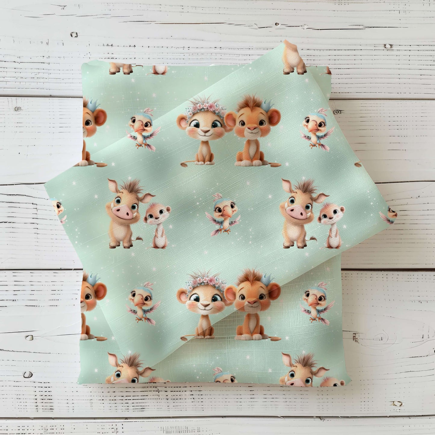 König der Minis Kinderstoff French Terry – Safari Löwe Meterware Nähprojekt