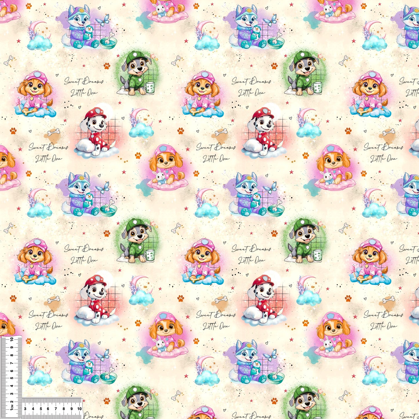 Sweet Dreams Fellnasen Kinderstoff Farbvariante – Jersey Meterware Tiermotiv