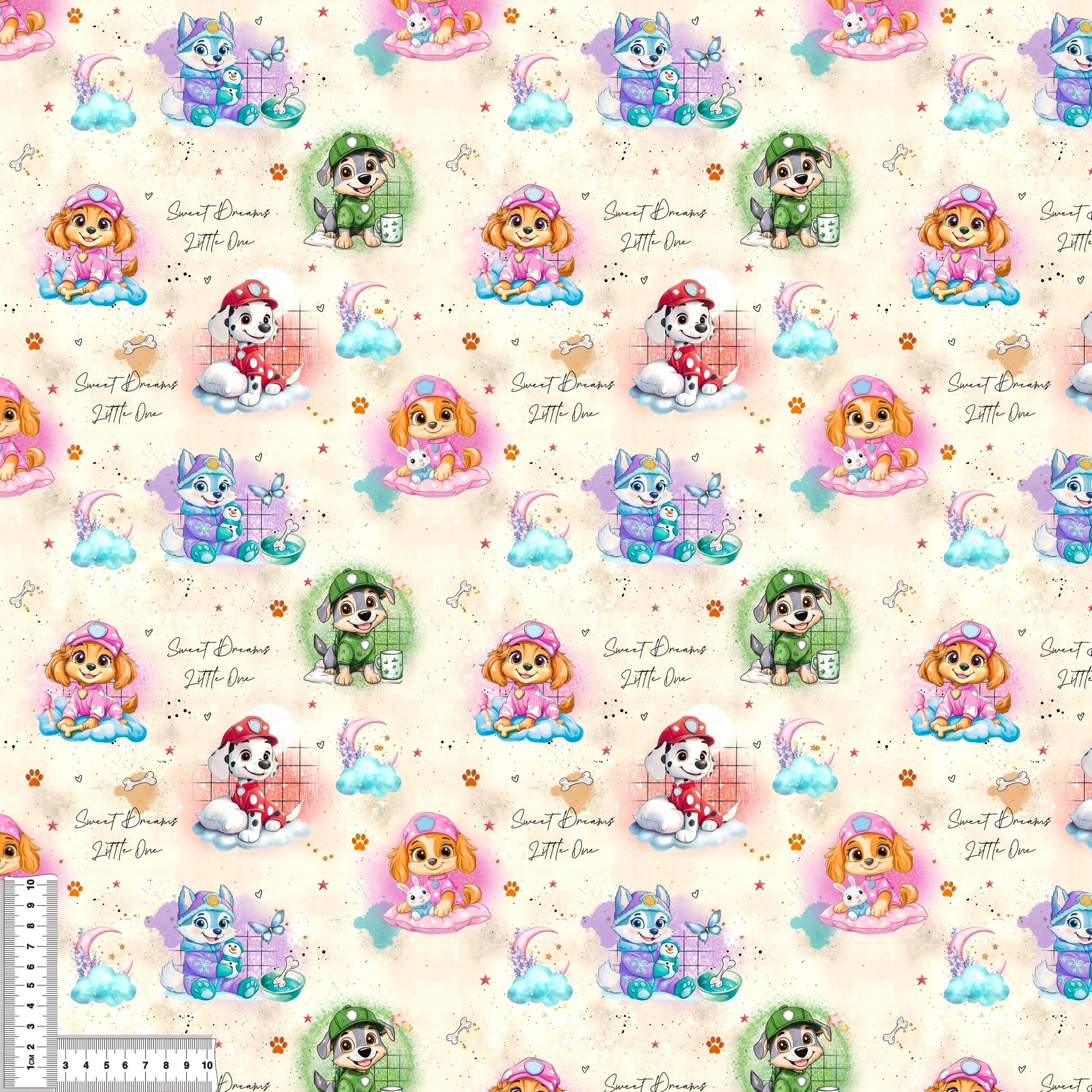 Sweet Dreams Fellnasen Kinderstoff Farbvariante – Jersey Meterware Tiermotiv