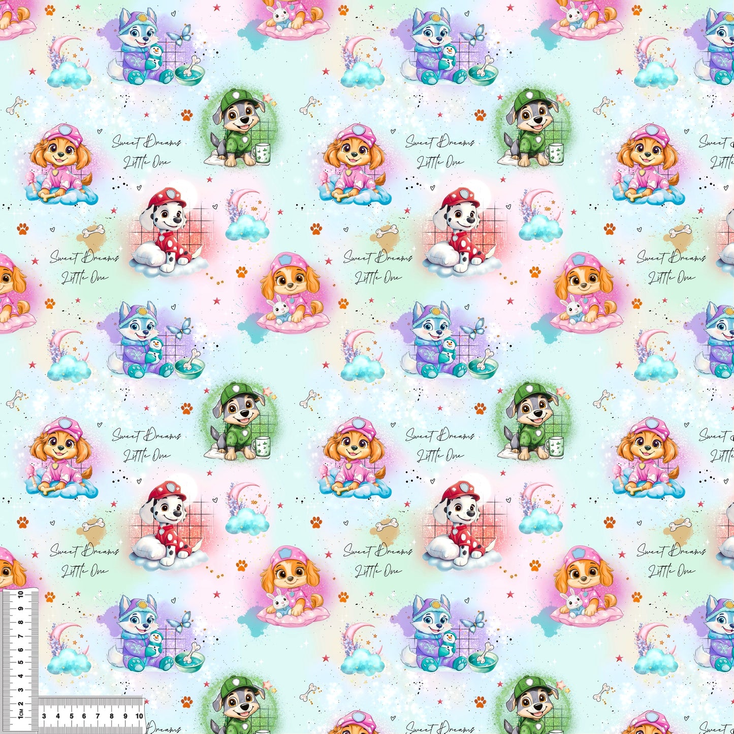 Sweet Dreams Fellnasen blau Kinderstoff French Terry – Tier Motiv Meterware