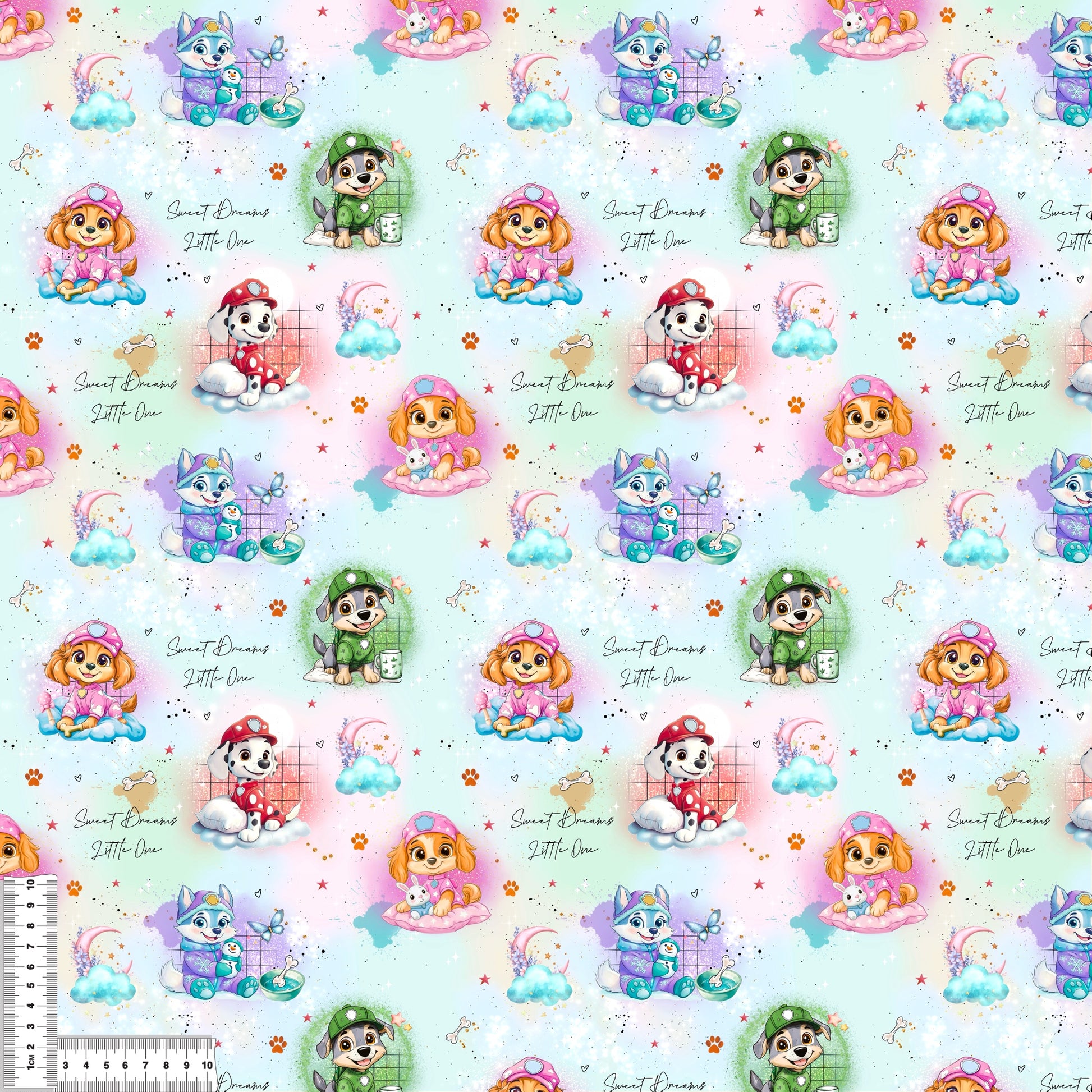 Sweet Dreams Fellnasen blau Kinderstoff French Terry – Tier Motiv Meterware