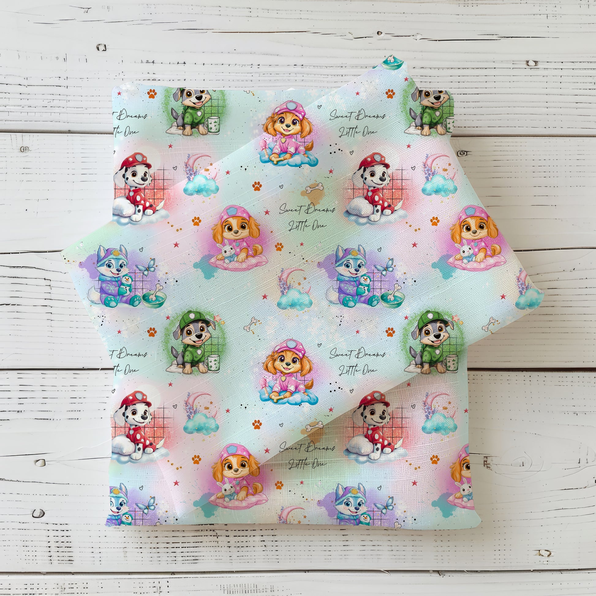 Sweet Dreams Fellnasen blau Stoff Detailaufnahme – Kinderstoff Jersey Meterware