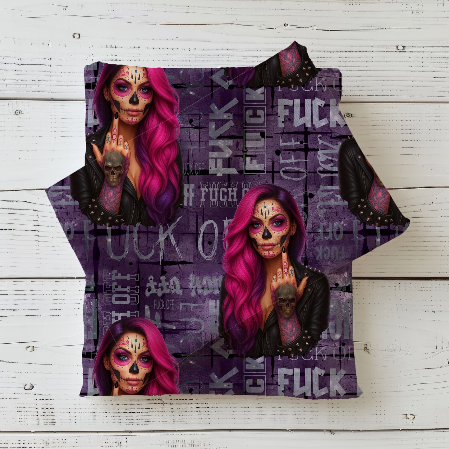 Viva La Rebel - purple | Skull Fabric by the Meter