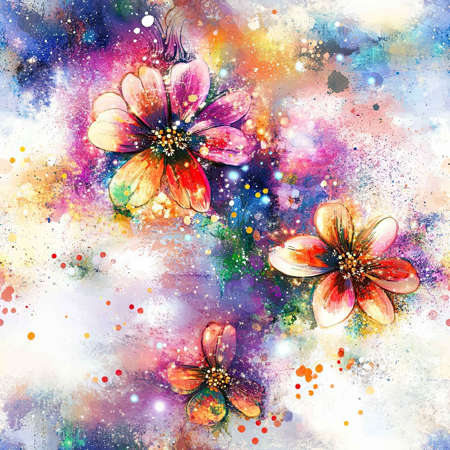 Color Bloom | Blumen Stoff Meterware | Kinderstoff