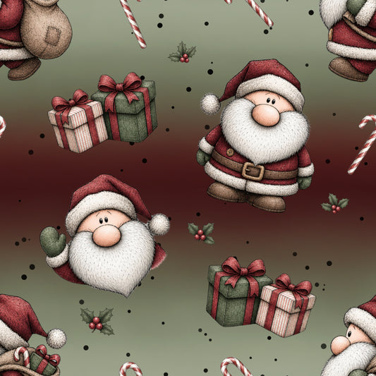 Weihnachtsmann Wichtel – Khaki Dunkelrot | Weihnachtsdesign