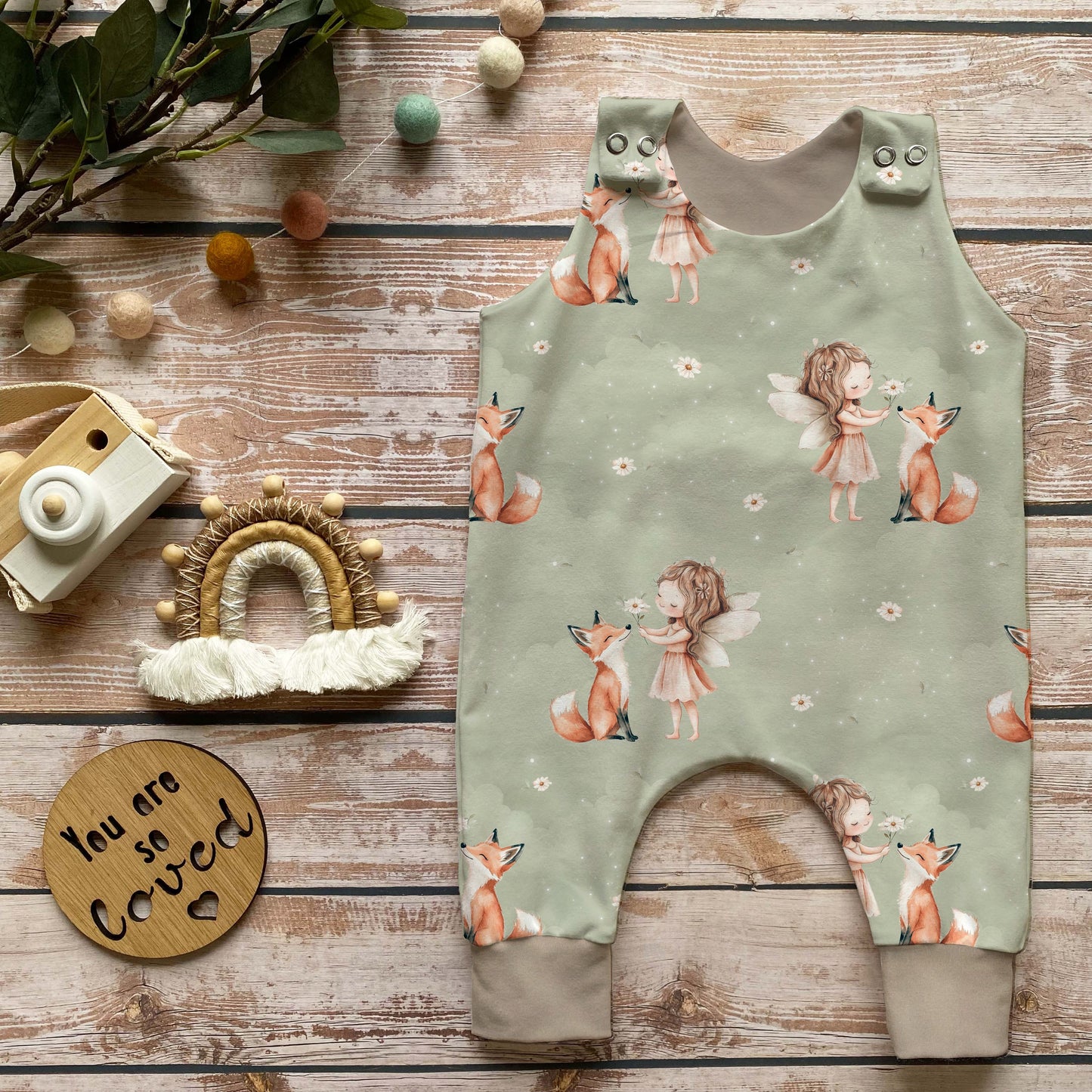 Baby Strampler Kleine Waldfee Set | handgenäht | Gr. 56–80