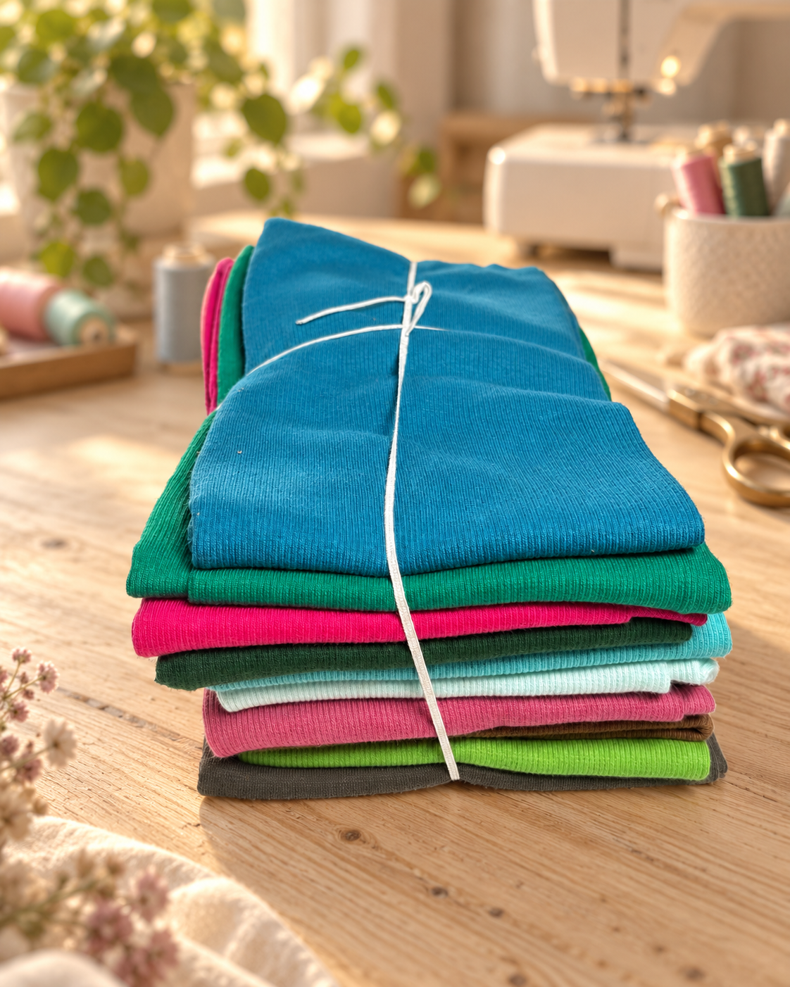 Bündchen Set 10 x 0,5 m | Fein- & Grobripp bunt gemischt | Probierset