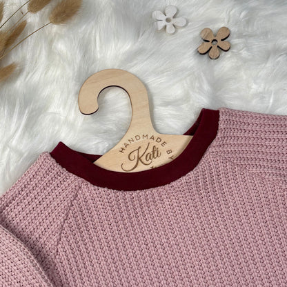 Handmade Pullover Waffelstrick in Beere  Gr. 110