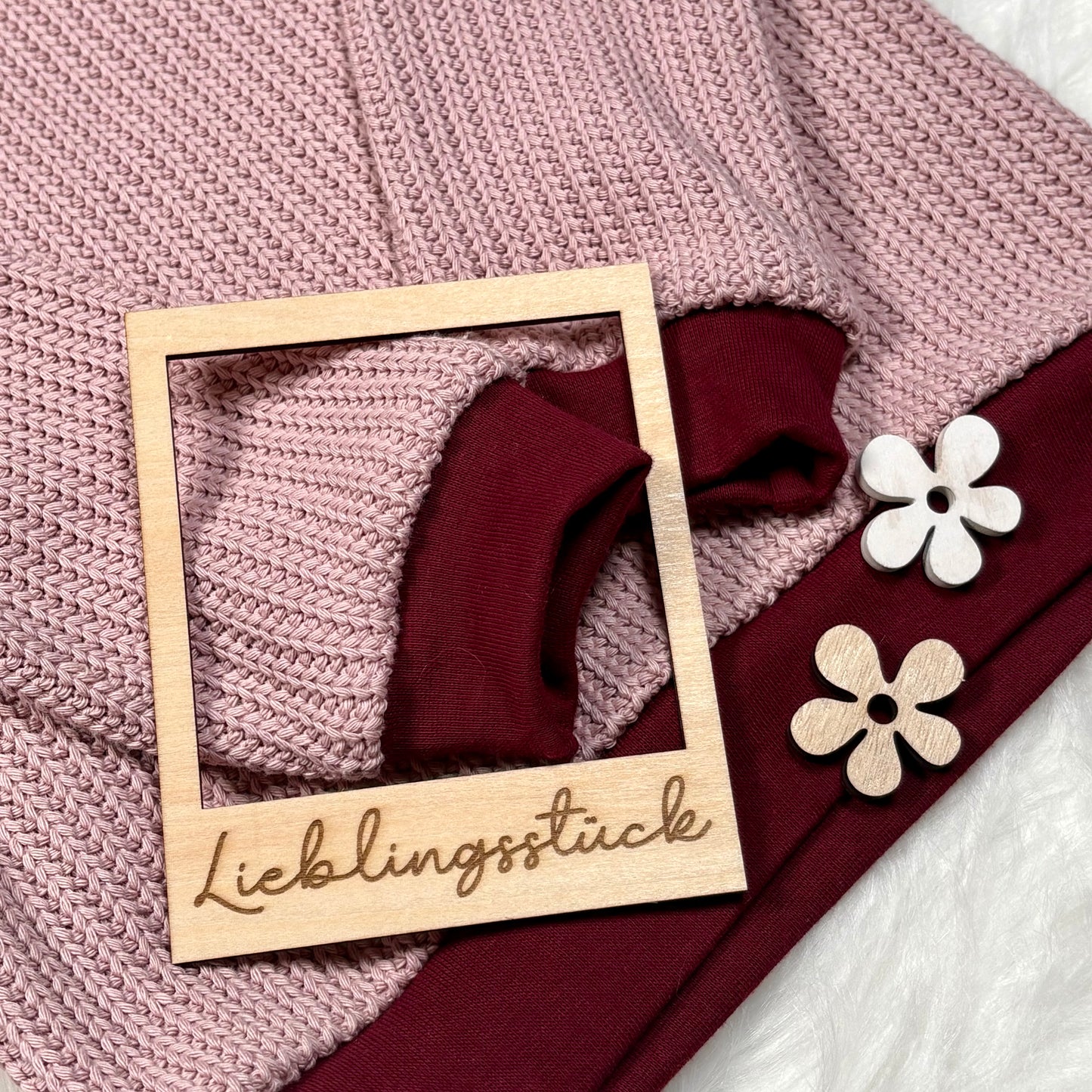 Handmade Pullover Waffelstrick in Beere  Gr. 110