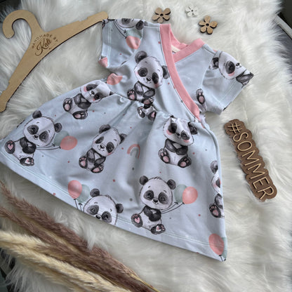 Baby Wickelkleid kleiner Panda Set | Handmade | Gr. 56 - 86