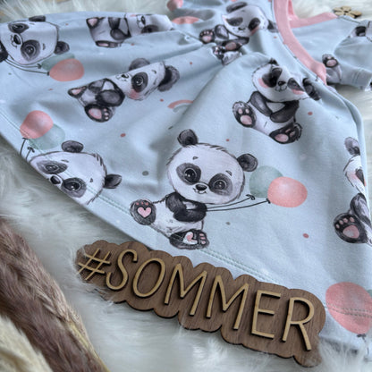 Baby Wickelkleid kleiner Panda Set | Handmade | Gr. 56 - 86