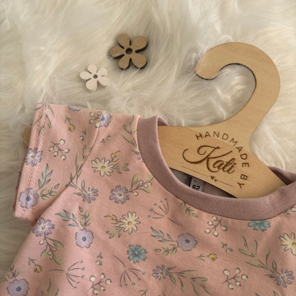 Handmade T-Shirt Gr. 62 – rosa mit Blumen  | SALE