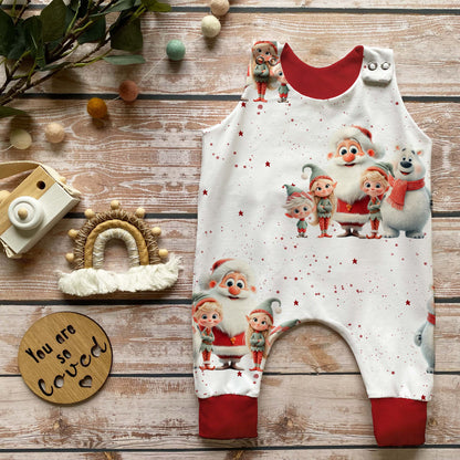 Baby Strampler Weihnachtsfreunde | handgenäht | Gr. 56–80
