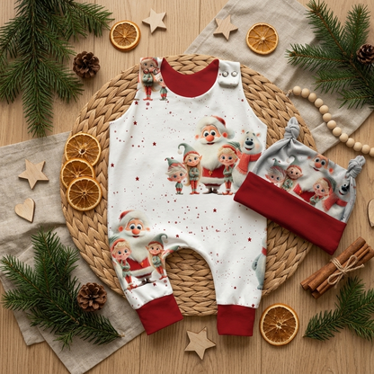 Baby Strampler Weihnachtsfreunde | handgenäht | Gr. 56–80