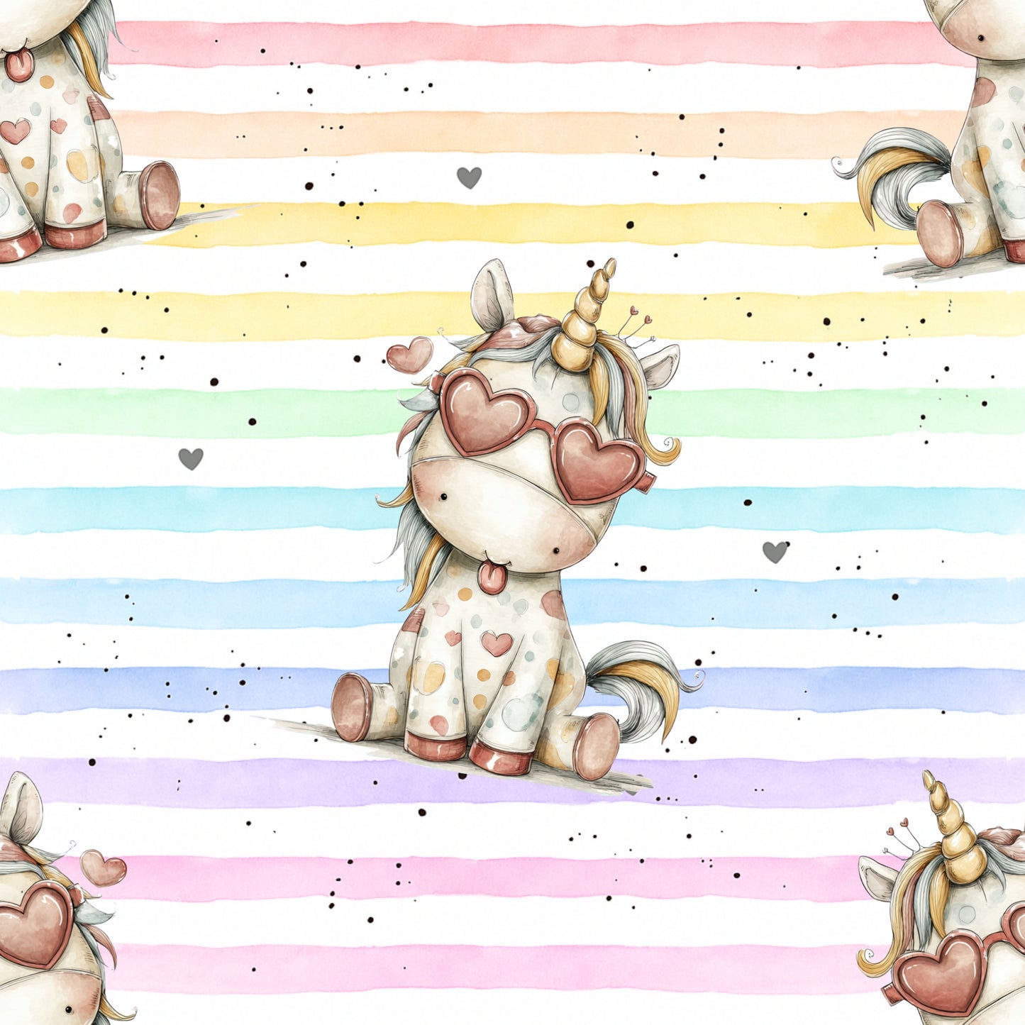 Regenbogen Einhorn | Einhorn Stoff Meterware | Kinderstoff