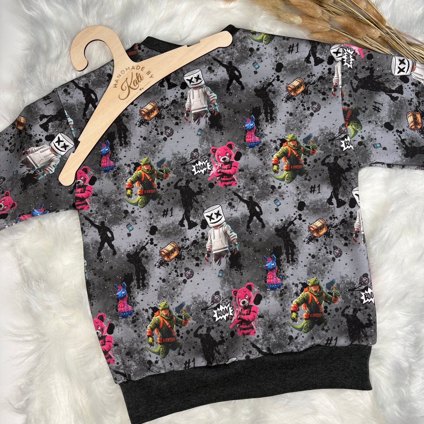 Kinder Sweatshirt „Game 4 Nite“ | Handmade Pullover aus French Terry