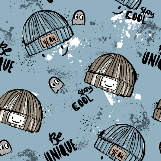 Beanie Stoff „BeUnique" – Kinderstoff Meterware | Katzengold Design