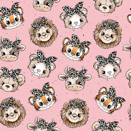 ROAR Köpfe | Safari Kinderstoff Meterware | Katzengold Design