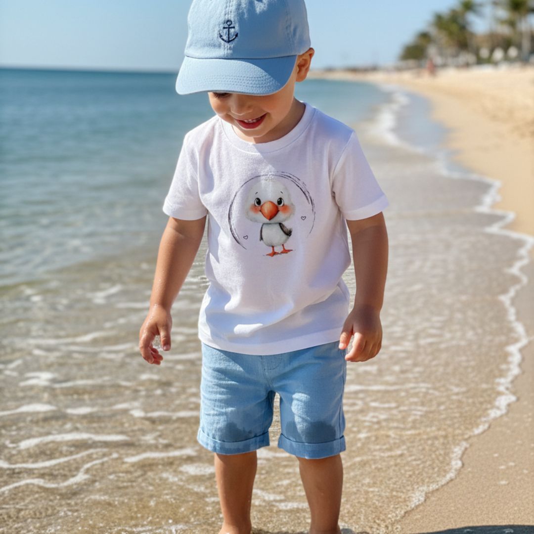 Möwe Kinder Bügelbild „Kleine Möwe“ | DTF Transfer für Kleidung & Accessoires