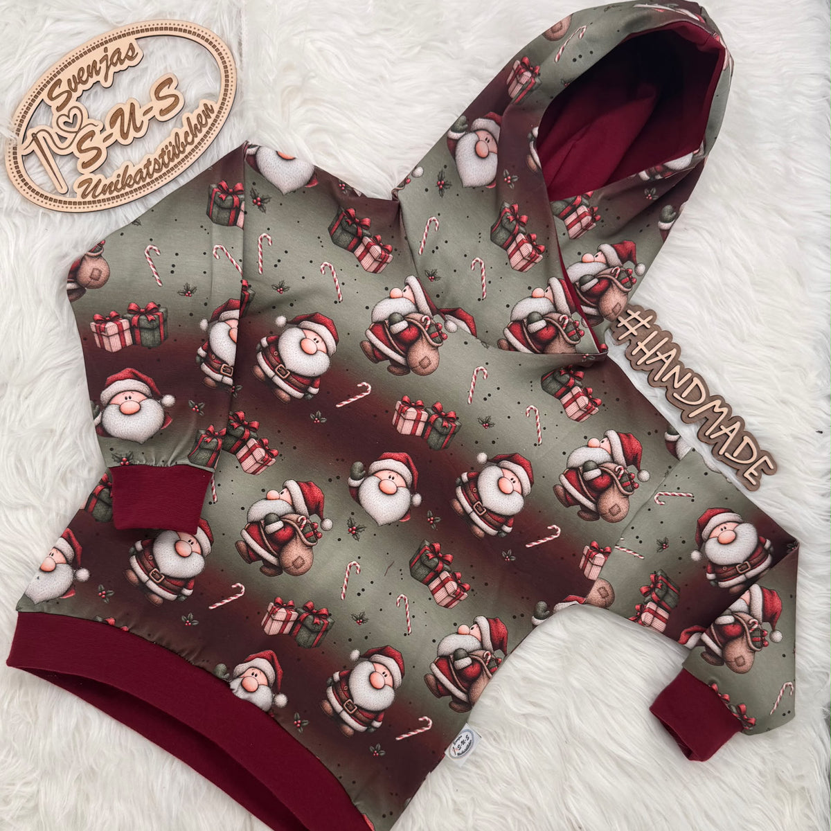 Weihnachtsmänner | Weihnachtskinderstoff French Terry
